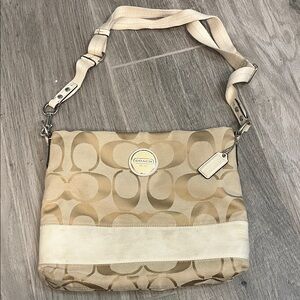 Coach Tan and Cream Crossbody Bag